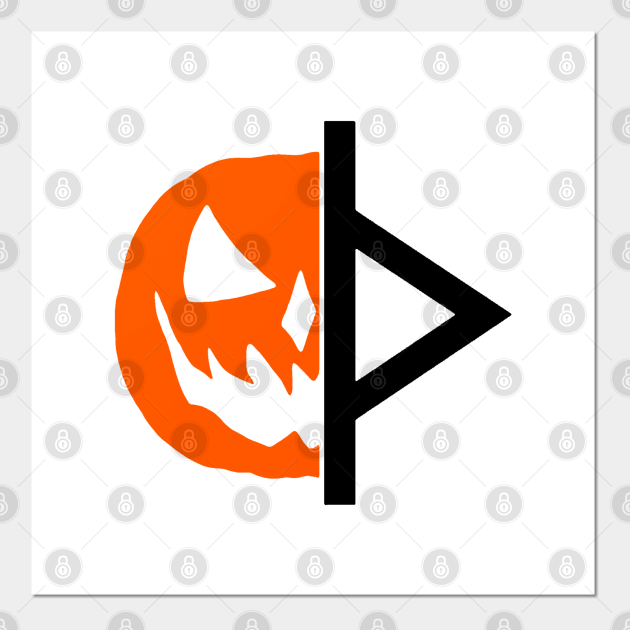 Curse of Michael Myers pumpkin / thorn symbol Thurisaz Posters and